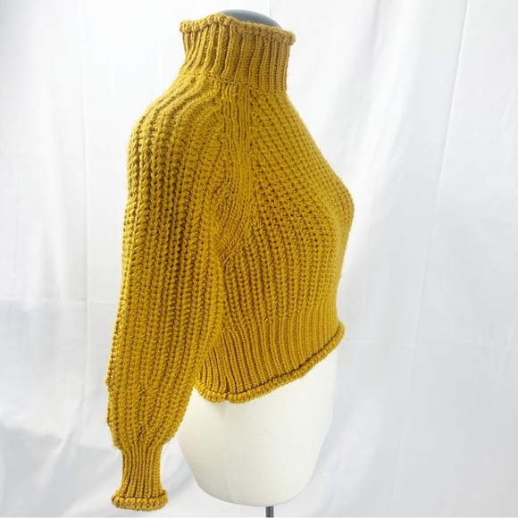 ⭐️ Lavon Mustard Yellow Chunky Knit Turtleneck Sweater | XS | NWOT ⭐️ - Picture 6 of 10
